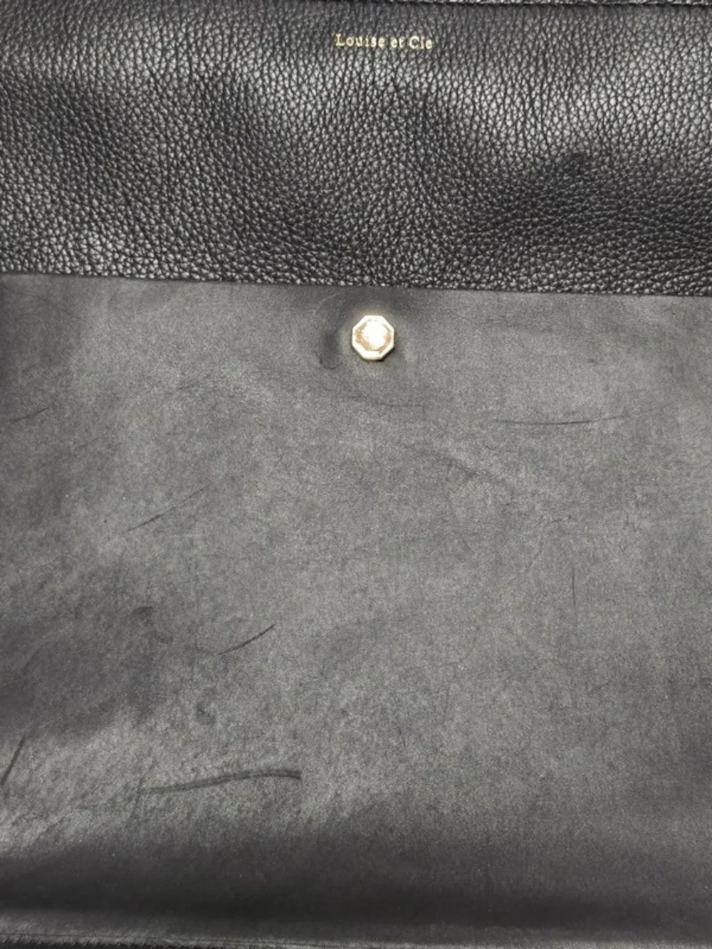 Louise Et Cie Laptop Bag Womens Large Black Leather Tote Zip Work Shoulder